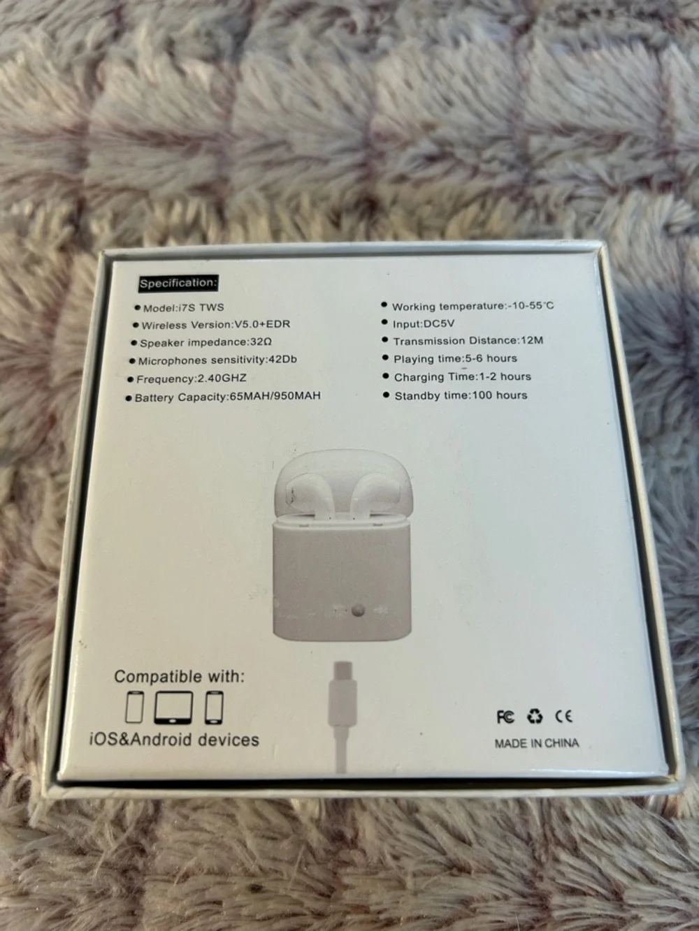 Wireless Earbuds High Quality I7S Bluetooth Charging case New